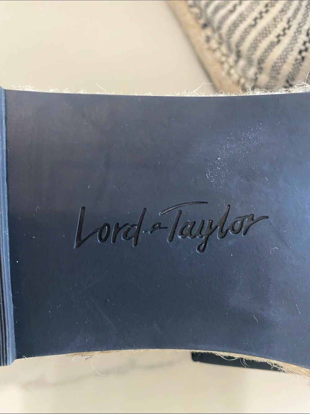 Lord & Taylor Fyona Black and Cream Striped Slip-On Espadrilles Women 8